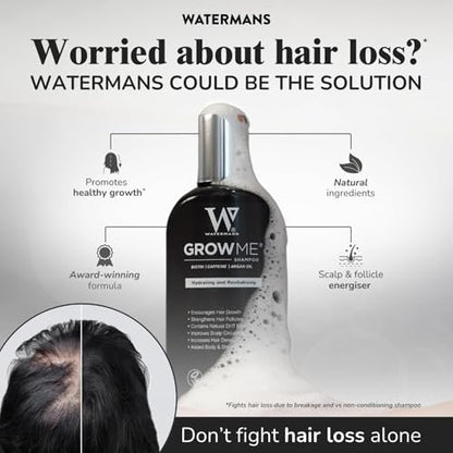 Watermans UK Biotin & Argan Oil Hair Growth Shampoo and Conditioner Set - with Rosemary, Niacinamide, Lupin - for Men and Women - 8.45 fl oz Each Avelisse