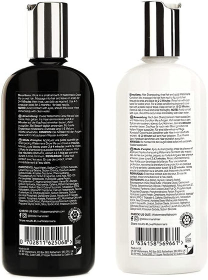 Watermans UK Biotin & Argan Oil Hair Growth Shampoo and Conditioner Set - with Rosemary, Niacinamide, Lupin - for Men and Women - 8.45 fl oz Each Avelisse