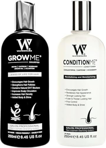 Watermans UK Biotin & Argan Oil Hair Growth Shampoo and Conditioner Set - with Rosemary, Niacinamide, Lupin - for Men and Women - 8.45 fl oz Each Avelisse