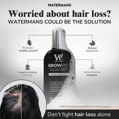 Watermans UK Biotin & Argan Oil Hair Growth Shampoo and Conditioner Set - with Rosemary, Niacinamide, Lupin - for Men and Women - 8.45 fl oz Each Avelisse