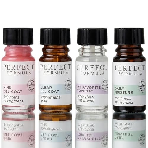 Perfect Formula Nail Essentials Kit – 4-Piece Keratin Nail Strengthener & Growth Treatment for Damaged Nails | High Gloss Finish Avelisse