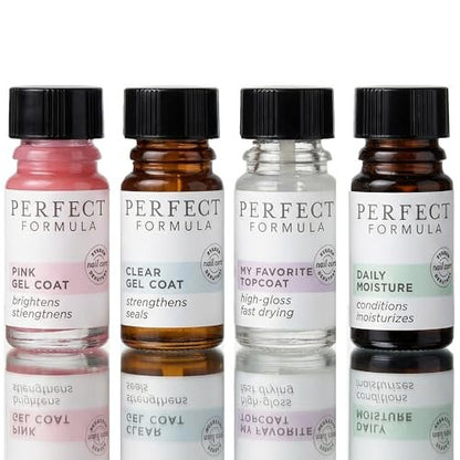 Perfect Formula Nail Essentials Kit – 4-Piece Keratin Nail Strengthener & Growth Treatment for Damaged Nails | High Gloss Finish Avelisse
