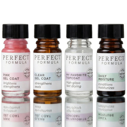 Perfect Formula Nail Essentials Kit – 4-Piece Keratin Nail Strengthener & Growth Treatment for Damaged Nails | High Gloss Finish Avelisse