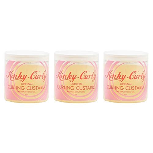 Kinky Curly Original Curling Custard Natural Styling Gel - 8 oz (Pack of 3) Avelisse