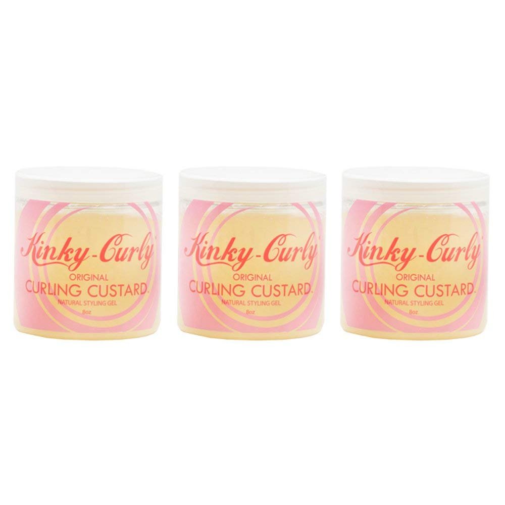 Kinky Curly Original Curling Custard Natural Styling Gel - 8 oz (Pack of 3) Avelisse