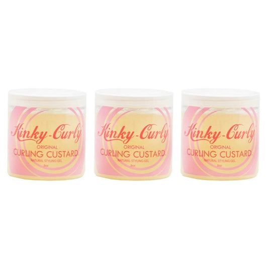 Kinky Curly Original Curling Custard Natural Styling Gel - 8 oz (Pack of 3) Avelisse