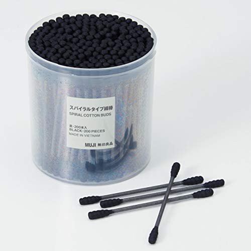 MUJI Cotton Buds 200pcs – Black, Pure Cotton Swabs for Gentle Care - görsel 4