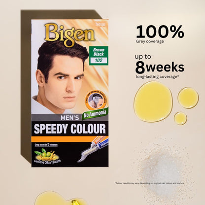 Bigen Men's Speedy Hair Colour 105 Medium Brown - Quick & Natural Gray Coverage