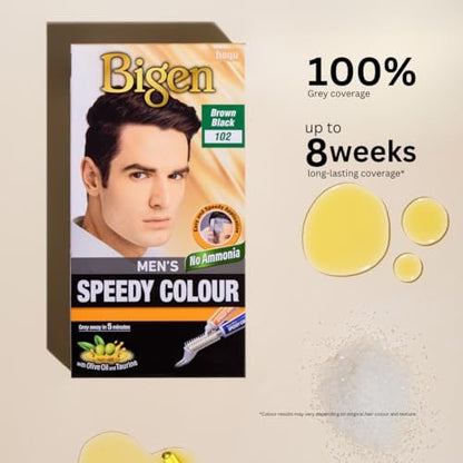 Bigen Men's Speedy Hair Colour 105 Medium Brown - Quick & Natural Gray Coverage