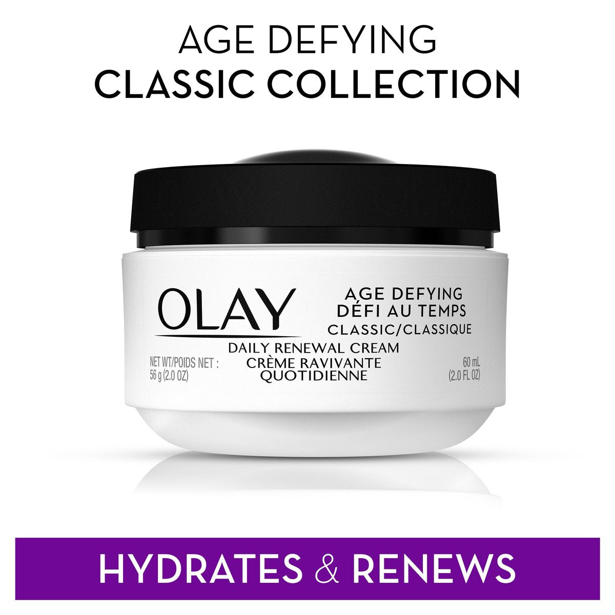 Olay Age Defying Classic Daily Renewal Cream Face Moisturizer, 2 oz (Pack of 3) Avelisse