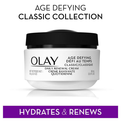Olay Age Defying Classic Daily Renewal Cream Face Moisturizer, 2 oz (Pack of 3) Avelisse