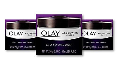 Olay Age Defying Classic Daily Renewal Cream Face Moisturizer, 2 oz (Pack of 3) Avelisse