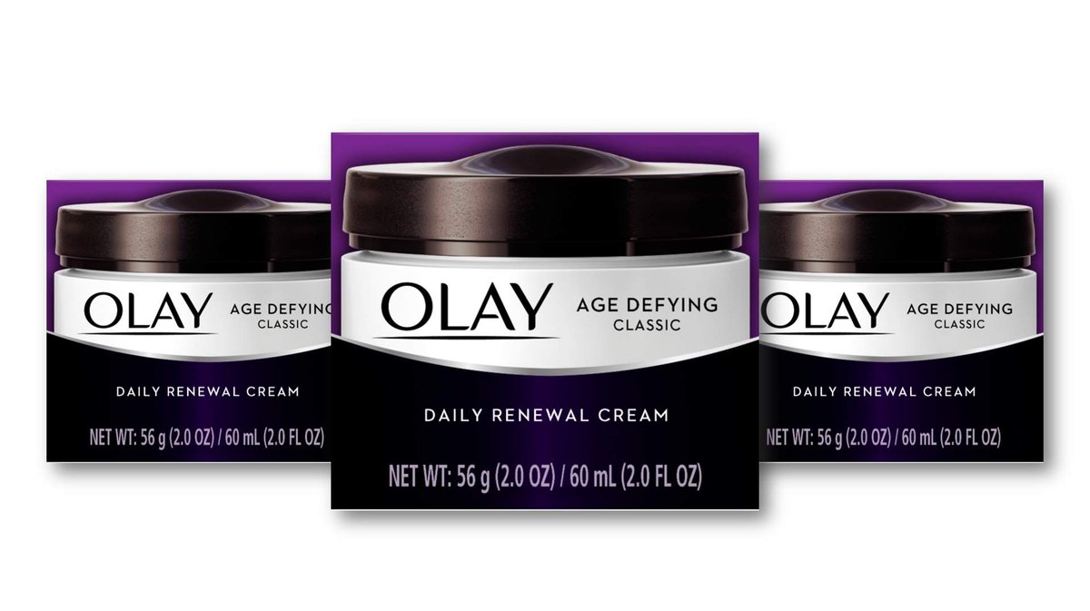 Olay Age Defying Classic Daily Renewal Cream Face Moisturizer, 2 oz (Pack of 3) Avelisse