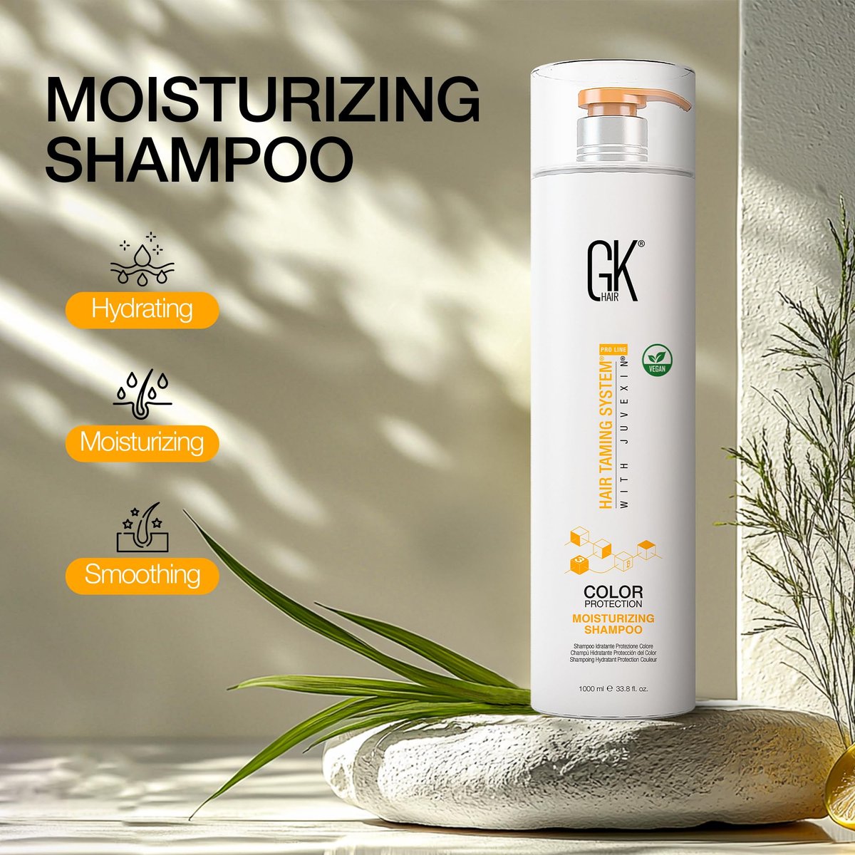 GK HAIR Vegan Color Treated Moisturizing Shampoo for Women – Deep Conditioning Hair Mask with Keratin & Frizz Control, Hydrate Treatment for Dry Damaged Hair – 33.8 oz Avelisse