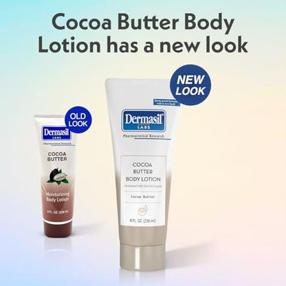 Dermasil Body Lotion Cocoa Butter 3-Pack, Non-Greasy Fast-Absorbing, 8 oz Each Avelisse