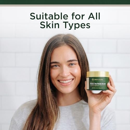 Tree of Life Exfoliating Facial Scrub with Antioxidants – Green & White Tea Extract, 4 oz Avelisse