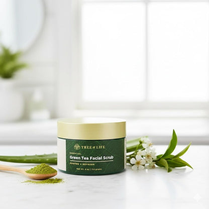 Tree of Life Exfoliating Facial Scrub with Antioxidants – Green & White Tea Extract, 4 oz Avelisse