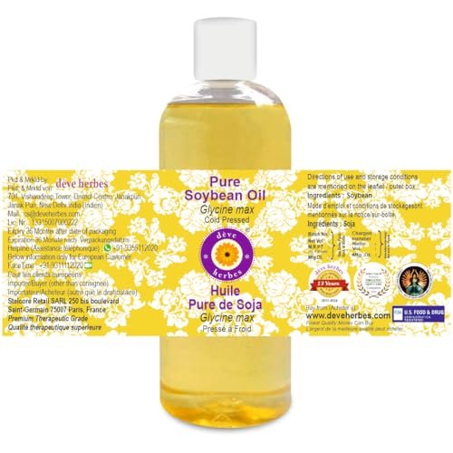 dève herbes Pure Soybean Oil (Glycine max) Cold Pressed - 200ml (6.76 oz) - 100% Natural Carrier Oil for Skin, Hair & Massage - görsel 6