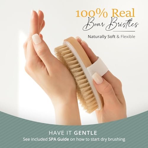 Belula Dry Brushing Body Brush Set – Natural Boar Bristle Body Brush, Exfoliating Face Brush & Bath Gloves for Lymphatic Drainage & Glowing Skin (4-Piece, Orange) - görsel 16