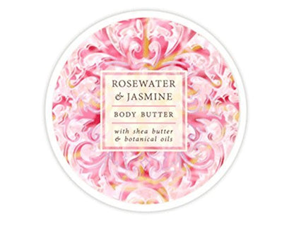 Greenwich Bay 8 oz Botanical Body Butter - Rosewater & Jasmine | Rich Moisturizer for Dry Skin