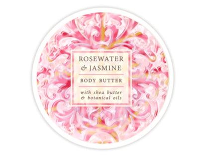 Greenwich Bay 8 oz Botanical Body Butter - Rosewater & Jasmine | Rich Moisturizer for Dry Skin