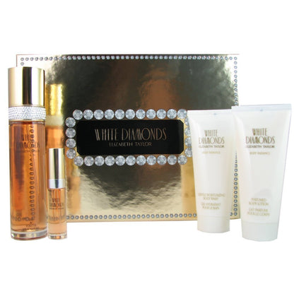 Elizabeth Taylor White Diamonds Gift Set: Eau de Toilette + Body Lotion (3.4 oz / 100 ml Each)