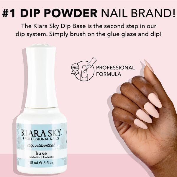Kiara Sky Professional Nails Dip Liquid Essentials Step 2 Base for Dip Powder Manicure Avelisse