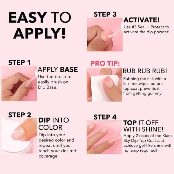Kiara Sky Professional Nails Dip Liquid Essentials Step 2 Base for Dip Powder Manicure Avelisse