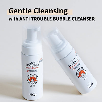 YADAH Anti Trouble Bubble Cleanser 5.07 oz – Salicylic Acid Facial Cleanser for Acne, Vegan & Sensitive Skin