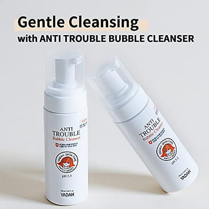 YADAH Anti Trouble Bubble Cleanser 5.07 oz – Salicylic Acid Facial Cleanser for Acne, Vegan & Sensitive Skin