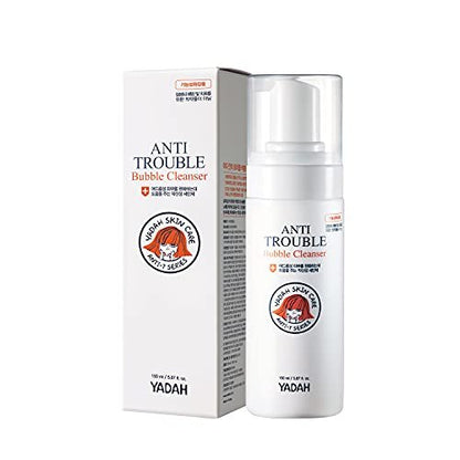 YADAH Anti Trouble Bubble Cleanser 5.07 oz – Salicylic Acid Facial Cleanser for Acne, Vegan & Sensitive Skin