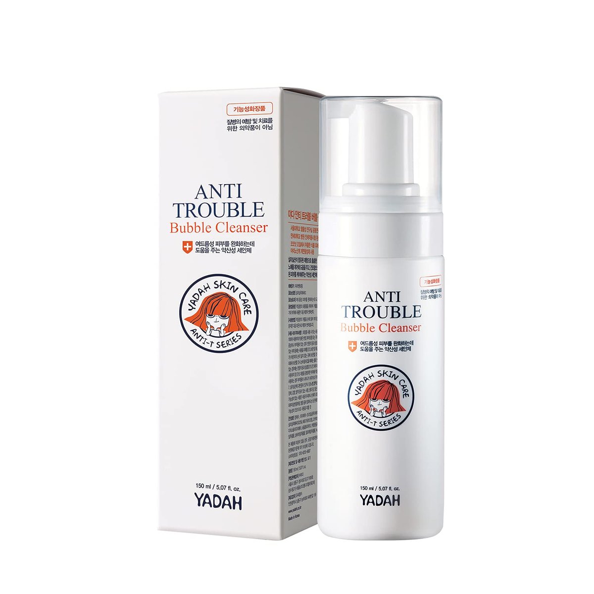 YADAH Anti Trouble Bubble Cleanser 5.07 oz – Salicylic Acid Facial Cleanser for Acne, Vegan & Sensitive Skin - görsel 1