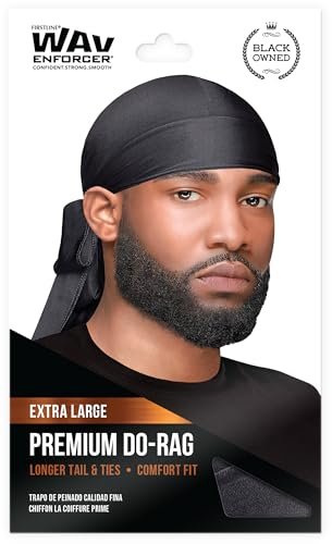 WAV ENFORCER Premium Do-Rag - Black, Polyester, for Men & Women - görsel 2