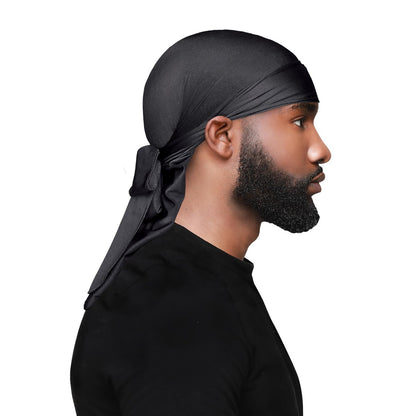 WAV ENFORCER Premium Do-Rag - Black, Polyester, for Men & Women