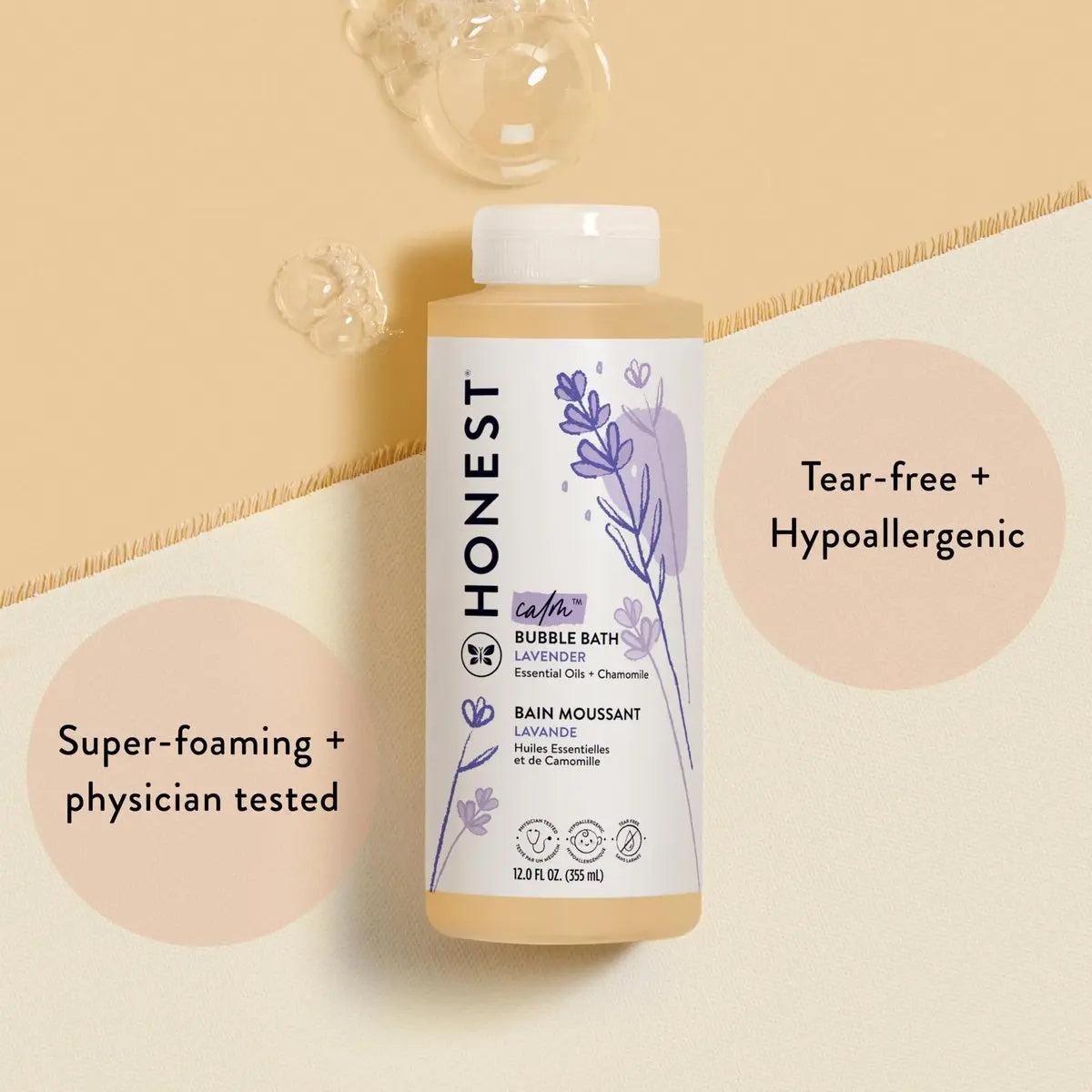 The Honest Company Foaming Bubble Bath & Baby Wash, Lavender Calm, 12 fl oz Avelisse