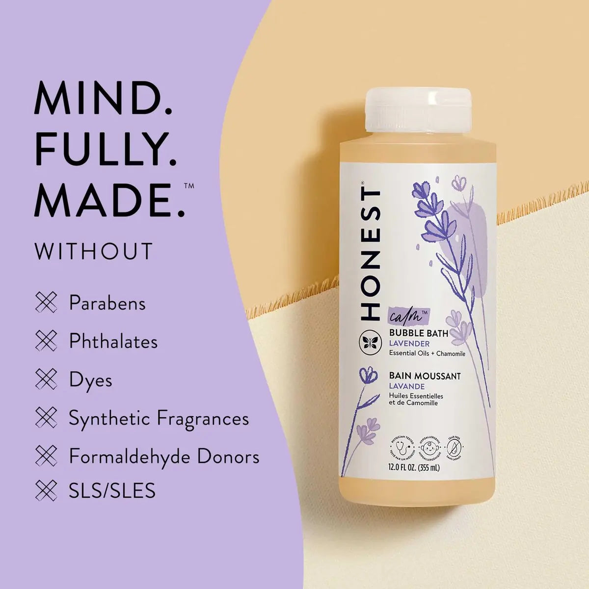 The Honest Company Foaming Bubble Bath & Baby Wash, Lavender Calm, 12 fl oz Avelisse