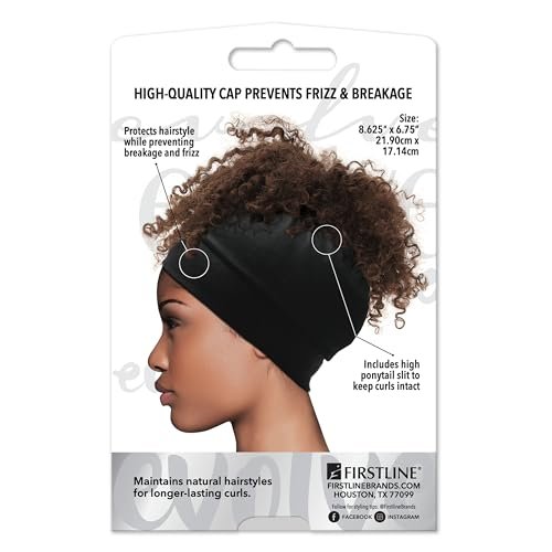 Evolve Satin Pineapple Cap - Black, 1 Count - Protective Hair Bonnet for Sleeping - görsel 4
