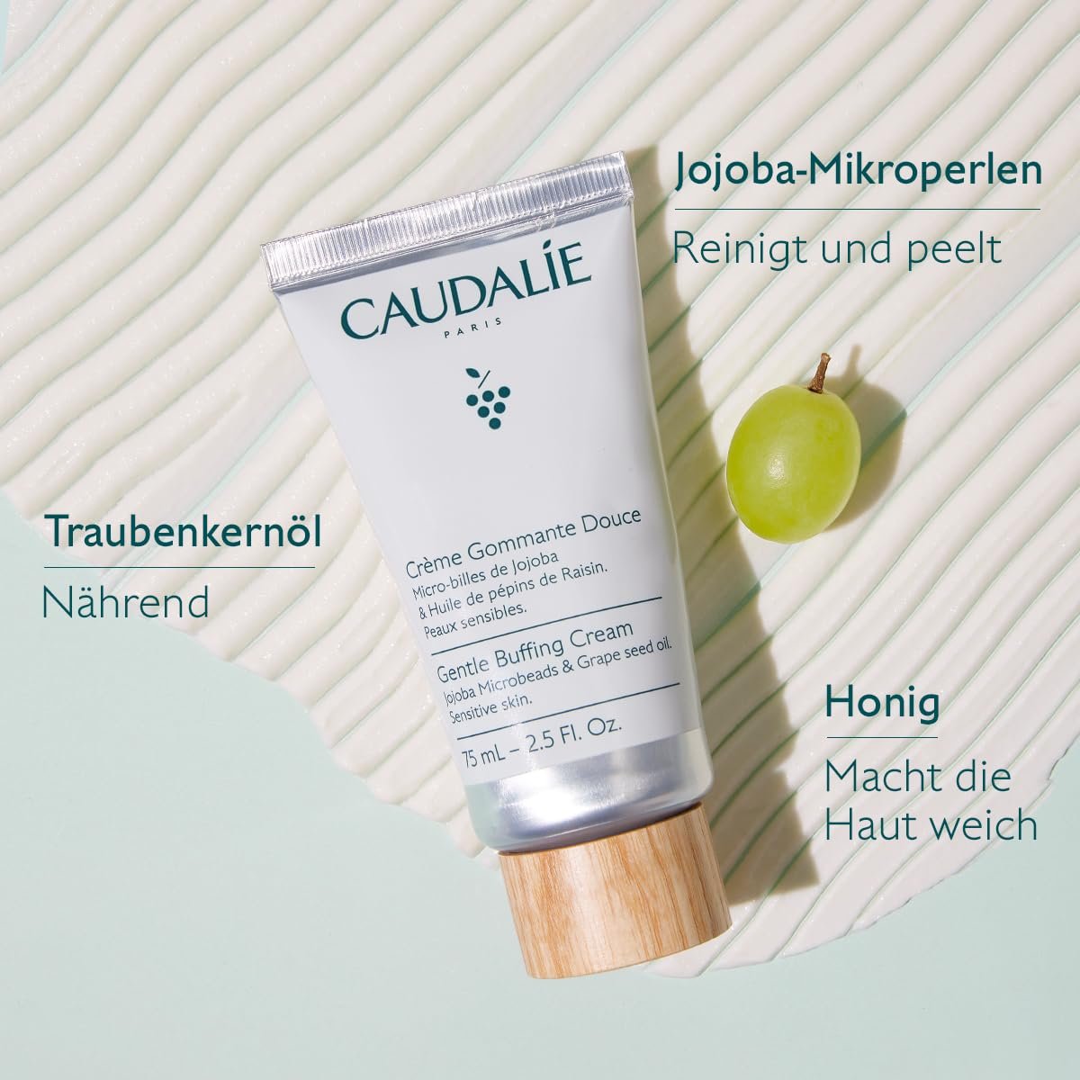 Caudalie Vinoclean Gentle Exfoliating Buffing Cream – 75 mL with Jojoba Microbeads & Grape Oil - görsel 5