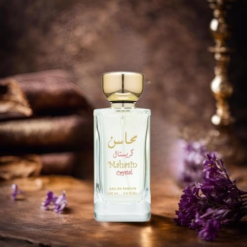 Lattafa Mahasin Crystal 2-Piece Perfume Set for Women – Eau De Parfum (3.4 oz) + Deodorant Spray (1.7 oz) Avelisse