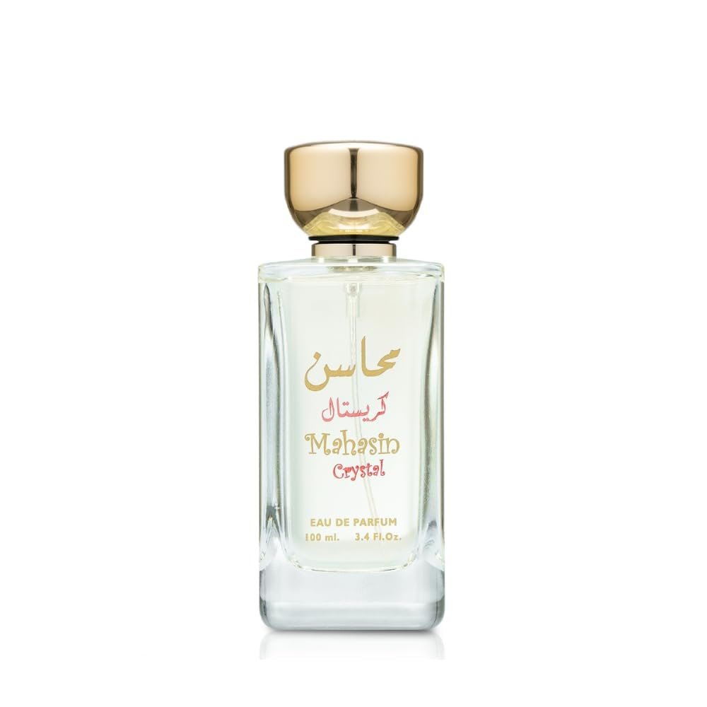 Lattafa Mahasin Crystal 2-Piece Perfume Set for Women – Eau De Parfum (3.4 oz) + Deodorant Spray (1.7 oz) Avelisse