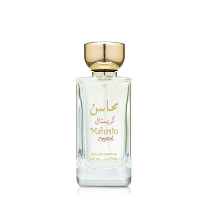 Lattafa Mahasin Crystal 2-Piece Perfume Set for Women – Eau De Parfum (3.4 oz) + Deodorant Spray (1.7 oz) Avelisse