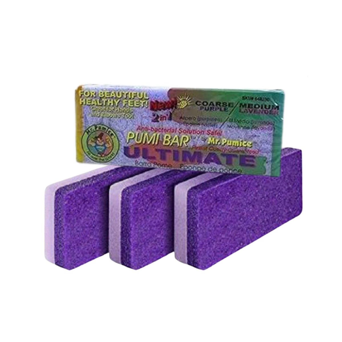 Mr. Pumice Ultimate PUMI Bar 2-in-1 Dual Grit Callus Remover for Smooth Feet and Heels (4 Pack) - görsel 1
