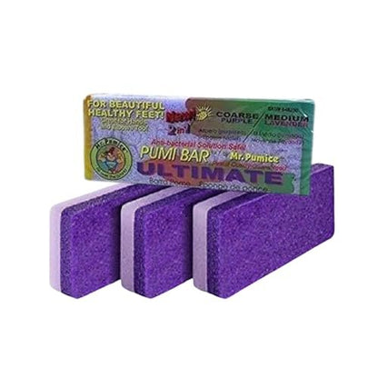 Mr. Pumice Ultimate PUMI Bar 2-in-1 Dual Grit Callus Remover for Smooth Feet and Heels (4 Pack)