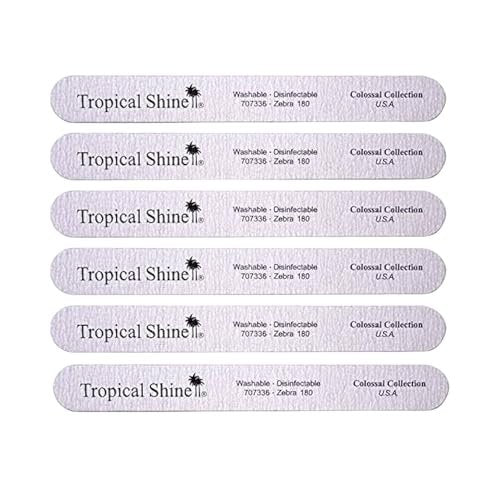 Tropical Shine Jumbo Zebra 180 Colossal Collection - 6 Pcs Nail Files for Professional Nail Care and Shaping (Medium 180 Grit) - görsel 2