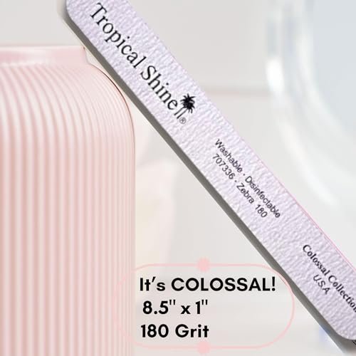 Tropical Shine Jumbo Zebra 180 Colossal Collection - 6 Pcs Nail Files for Professional Nail Care and Shaping (Medium 180 Grit) - görsel 10