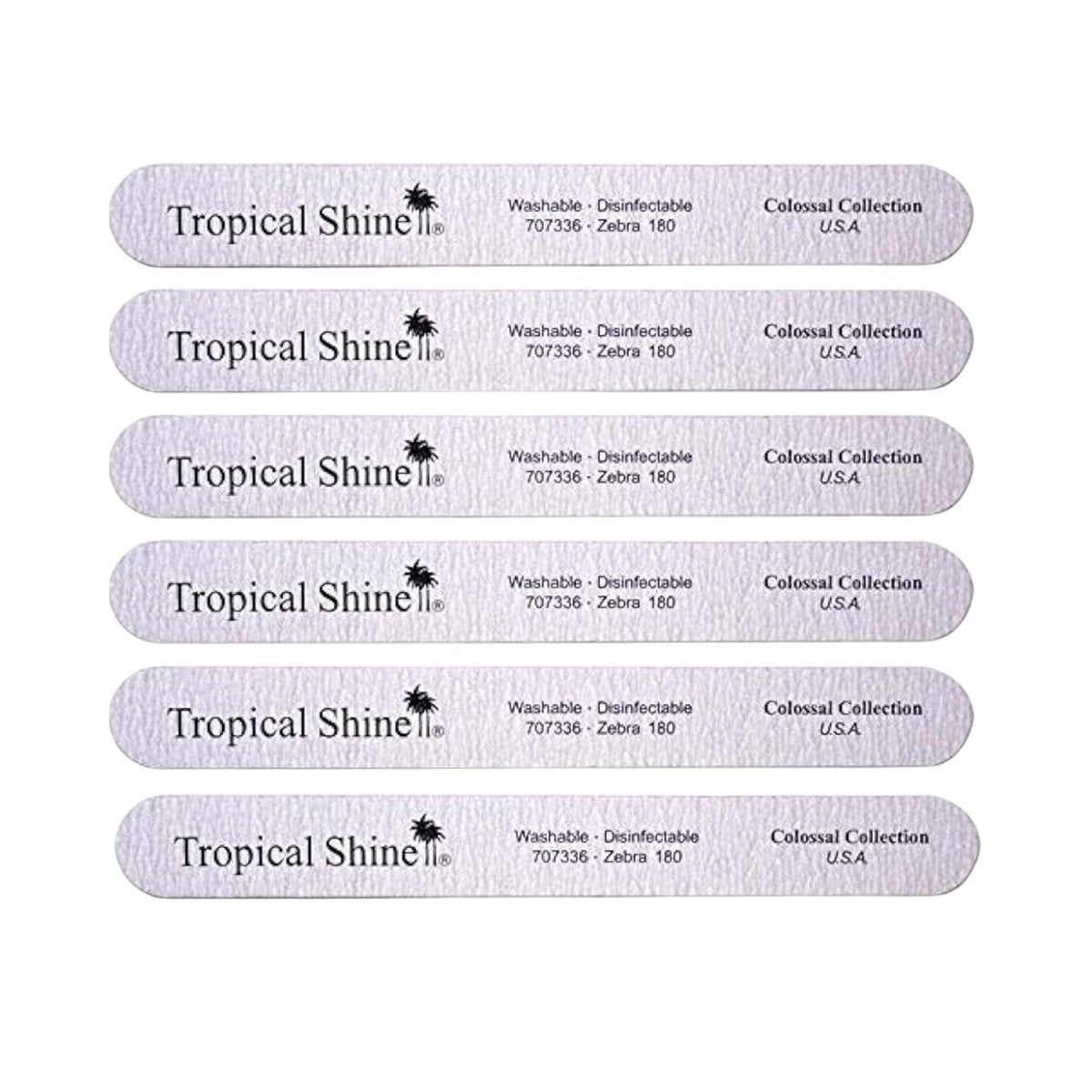 Tropical Shine Jumbo Zebra 180 Colossal Collection - 6 Pcs Nail Files for Professional Nail Care and Shaping (Medium 180 Grit) - görsel 1