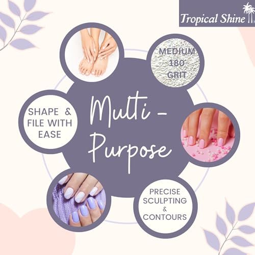 Tropical Shine Jumbo Zebra 180 Colossal Collection - 6 Pcs Nail Files for Professional Nail Care and Shaping (Medium 180 Grit) - görsel 4