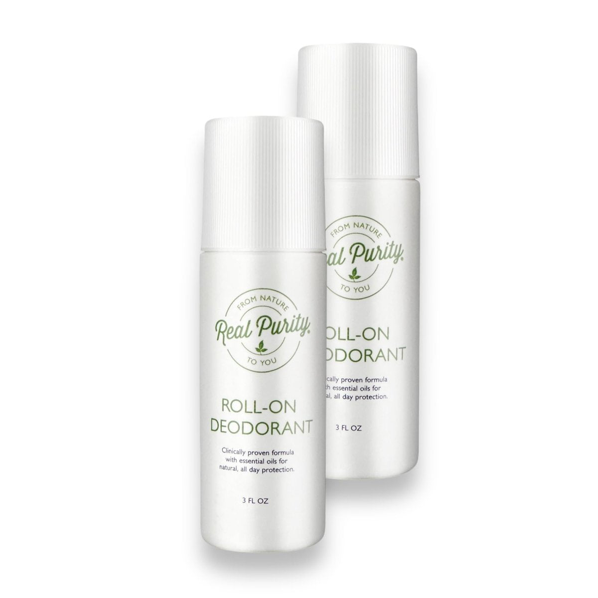 Real Purity Roll-On Deodorant, 3 Fl Oz (Pack of 2) - Natural & Effective Odor Protection Avelisse