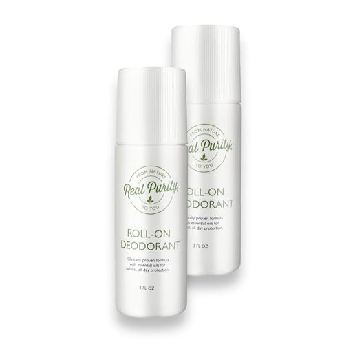 Real Purity Roll-On Deodorant, 3 Fl Oz (Pack of 2) - Natural & Effective Odor Protection Avelisse
