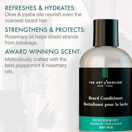 The Art of Shaving Beard Conditioner - Nourishing Beard Softener with Peppermint, 4 Fl Oz Avelisse